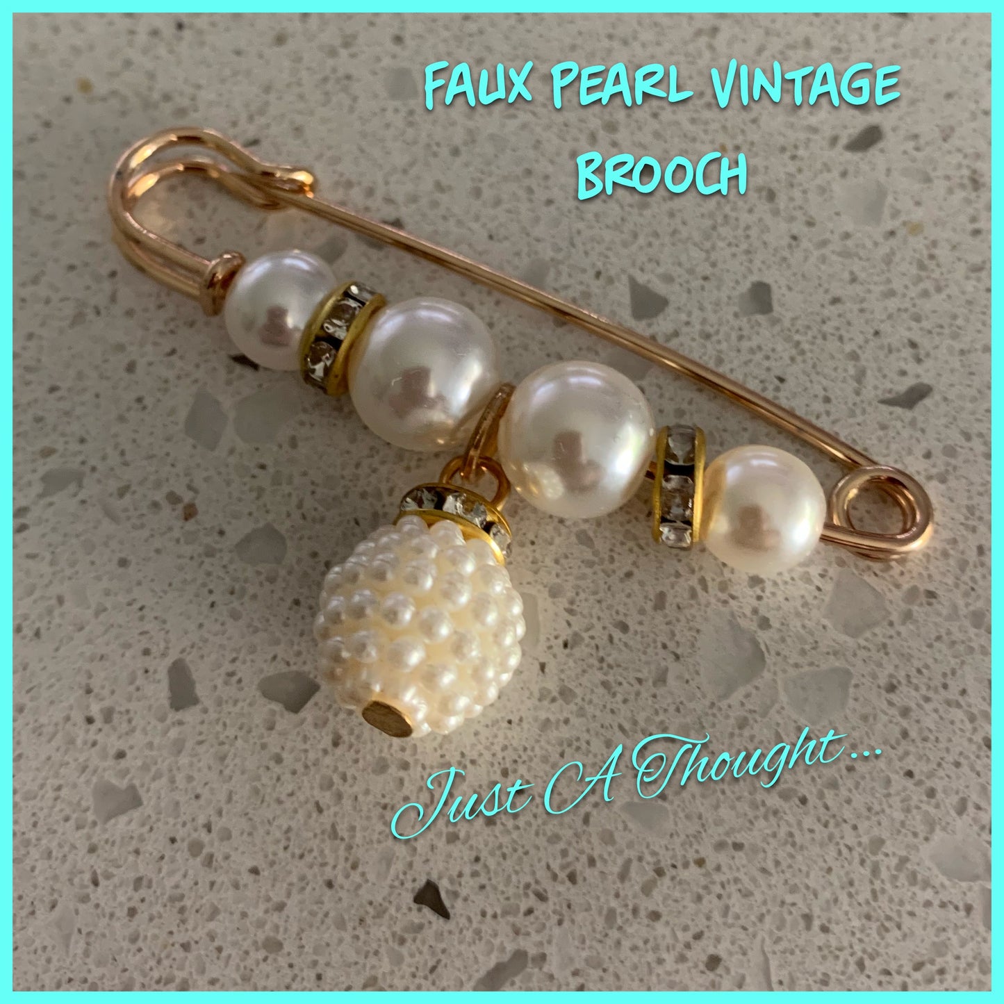 Faux Pearl Brooch Set