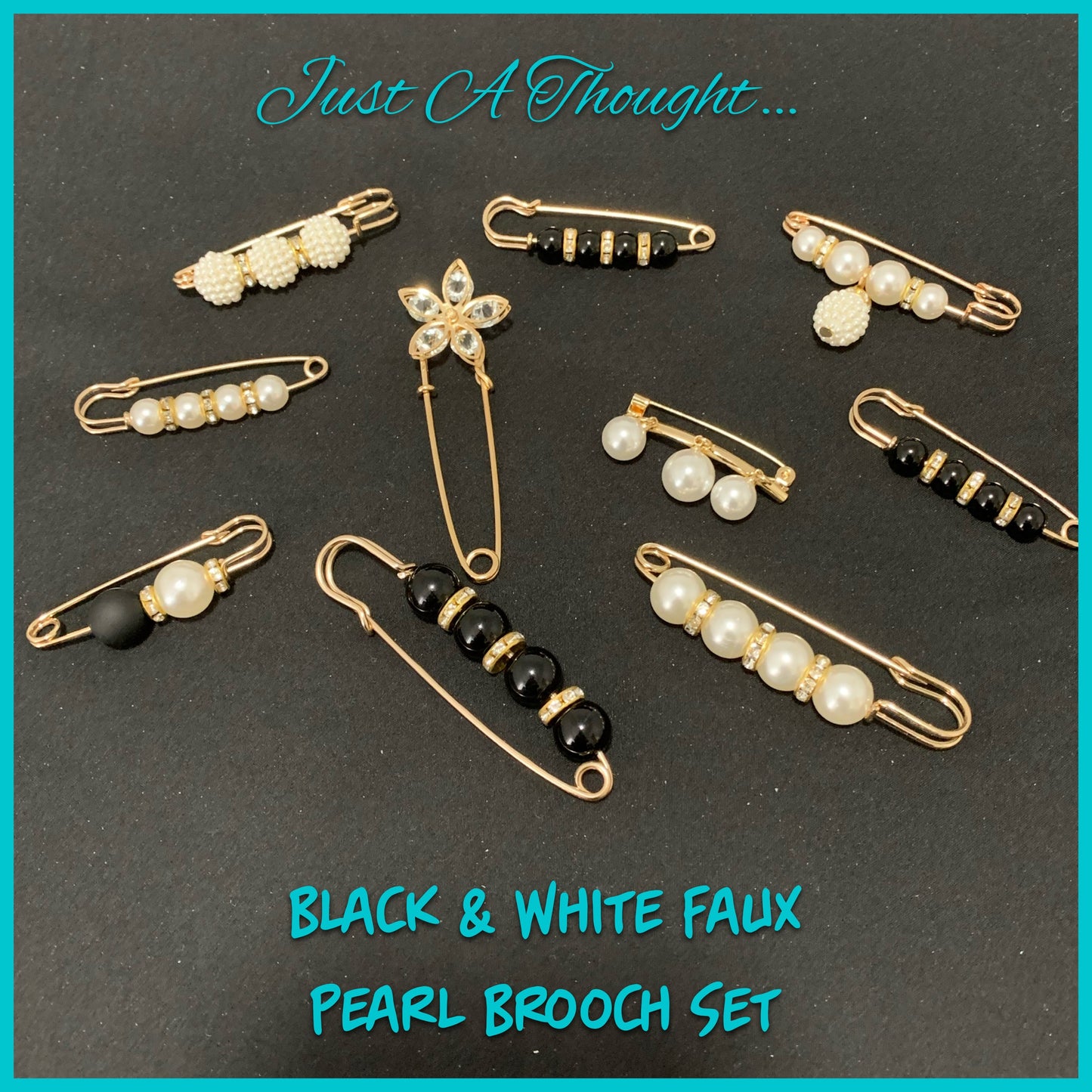 Faux Pearl Brooch Set