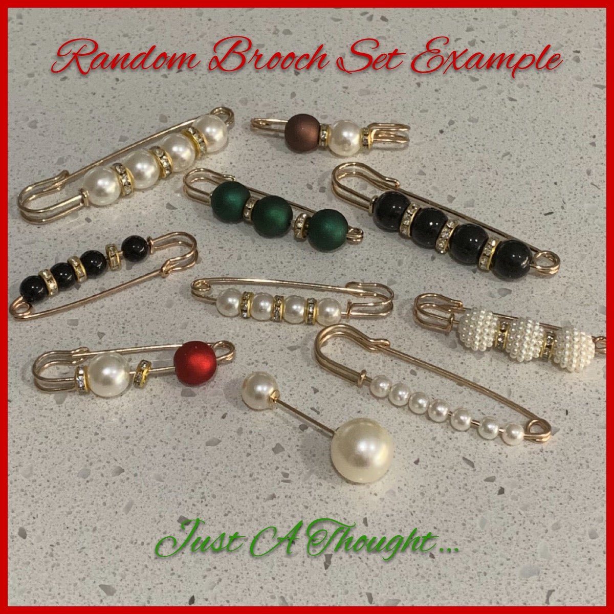 Faux Pearl Brooch Set