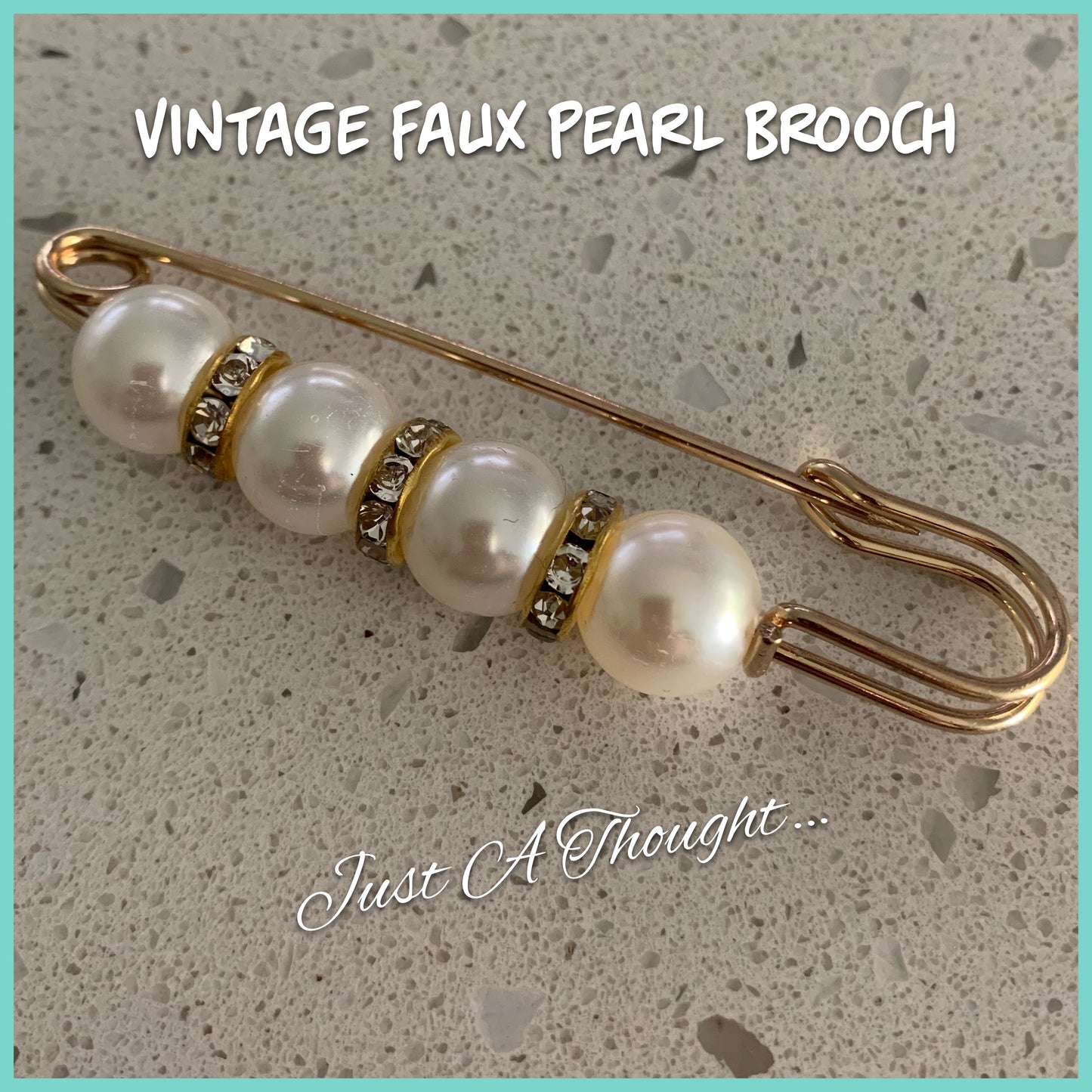 Faux Pearl Brooch Set