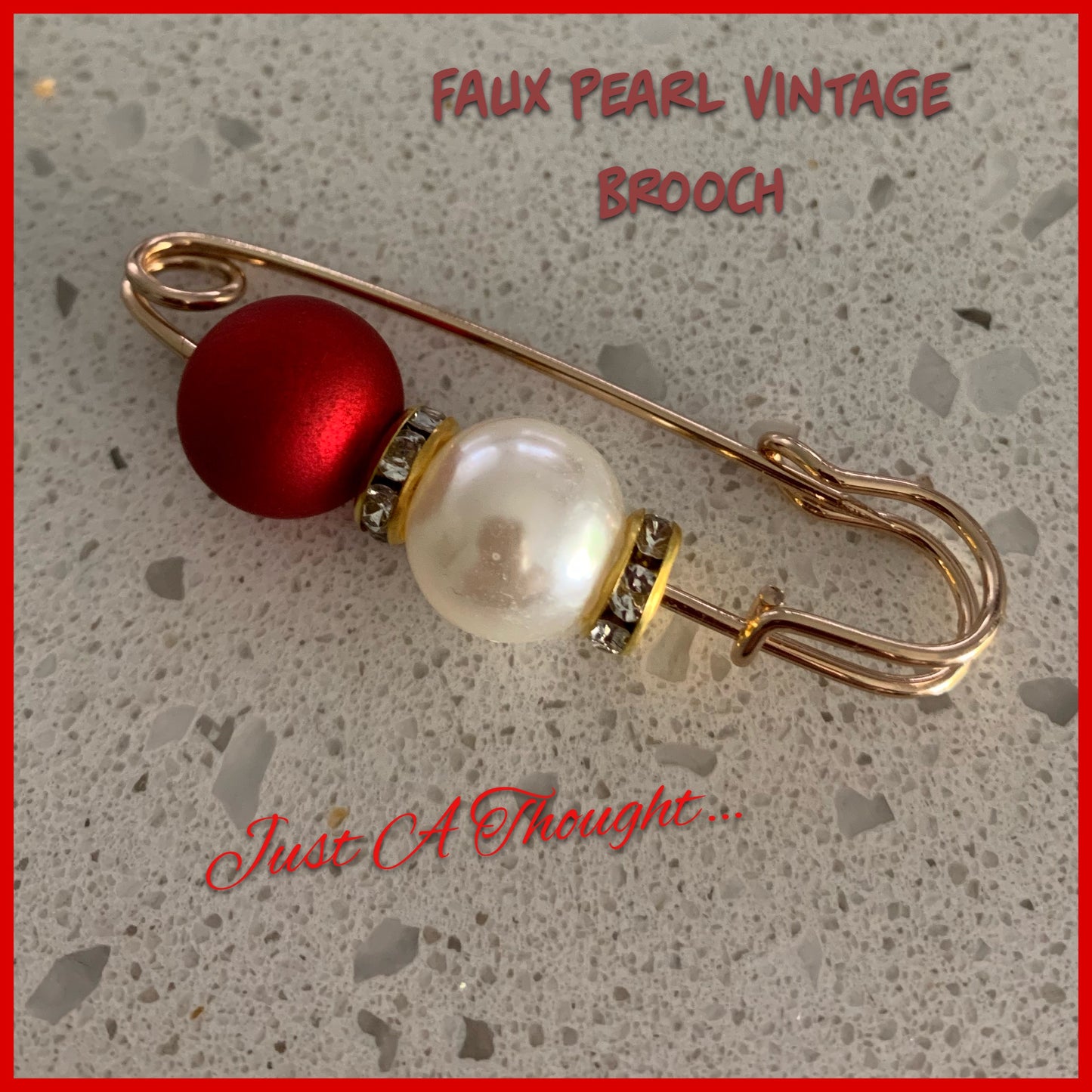 Faux Pearl Brooch Set