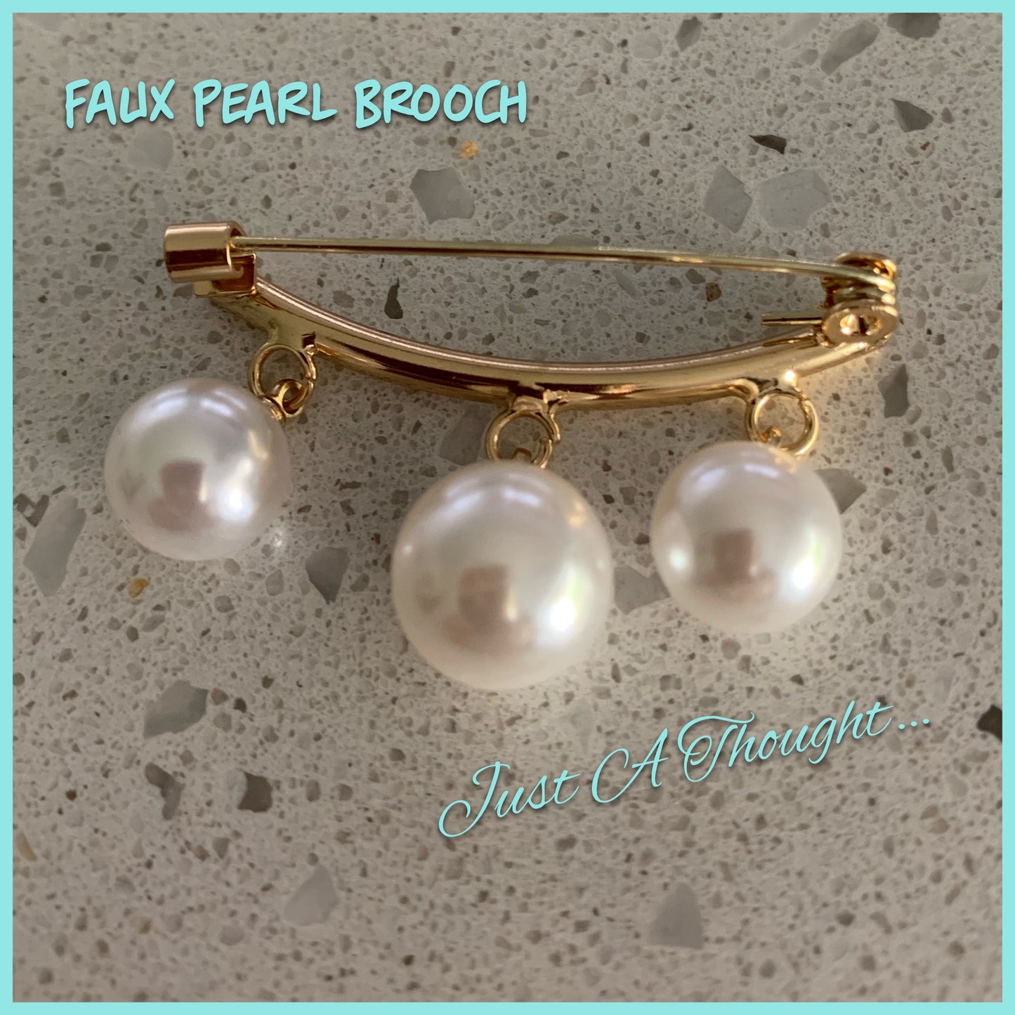 Faux Pearl Brooch Set