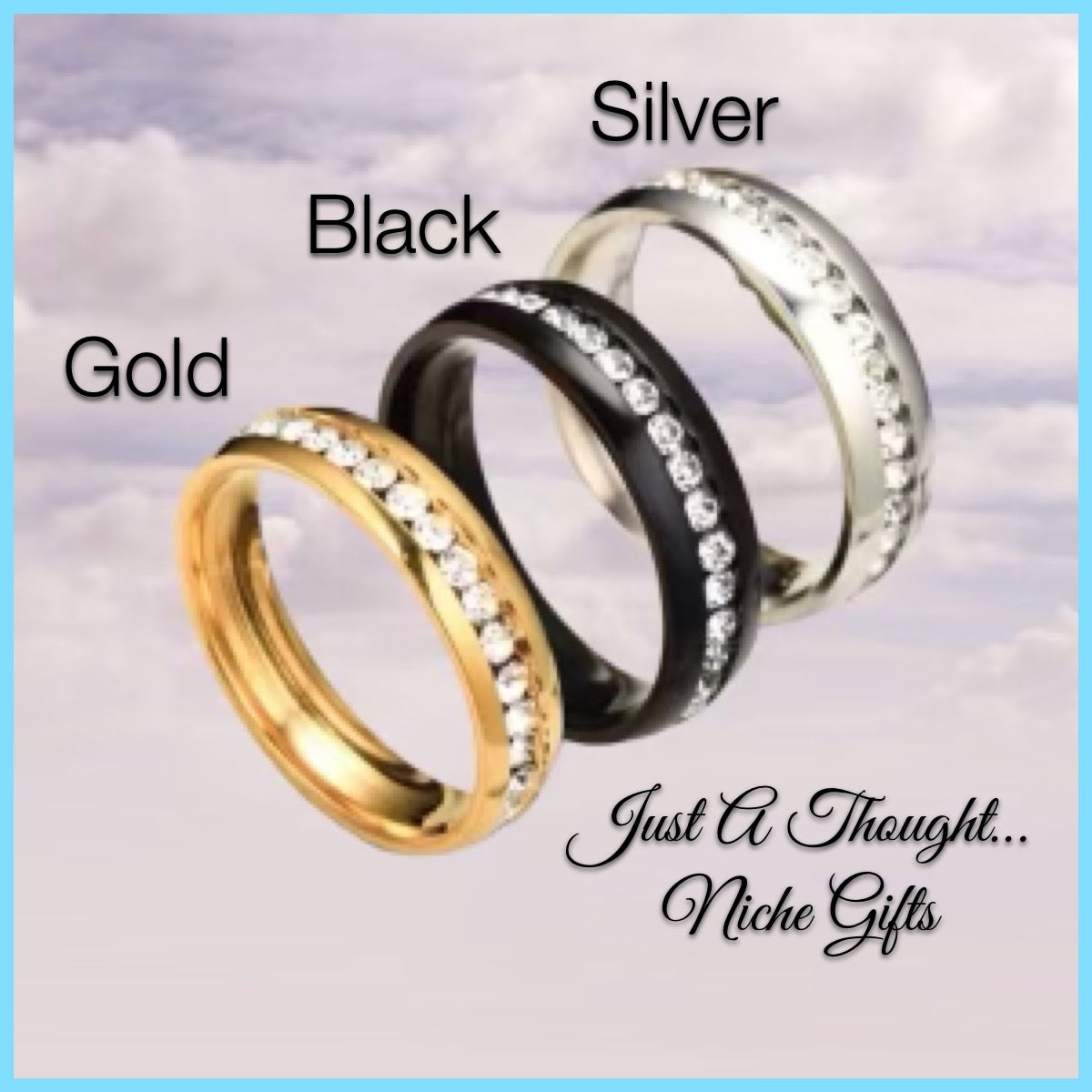 Stainless Steel Faux Diamond Ring