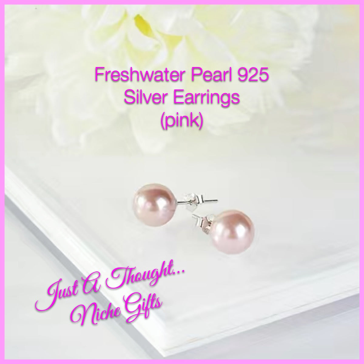 Salt Water Pearl 925 Silver Earrings.