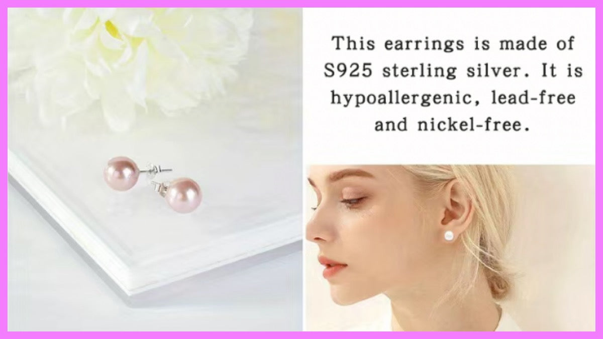 Salt Water Pearl 925 Silver Earrings.